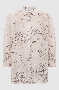 Бежевая блуза в принт