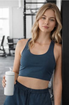 Спортивний топ на бретелях - темно-синій