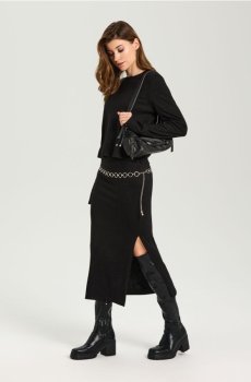 Блуза з домішкою віскози - чорний