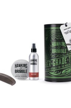 Уценка! Набор для волос Hawkins & Brimble The Hair Care Gift Set (помада для укладки, 50 г + спрей, 150 мл + расческа)