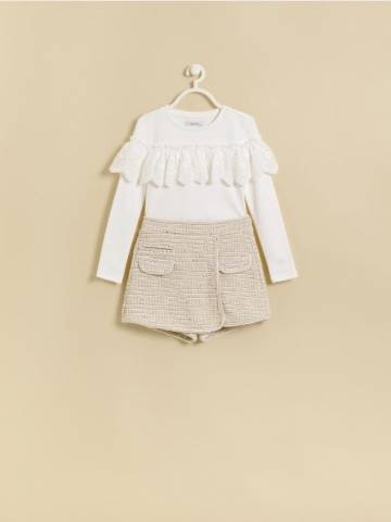 Reserved - GIRLS` BLOUSE - кремовий - 984BO-01X Reserved - GIRLS` BLOUSE - кремовий - 984BO-01X