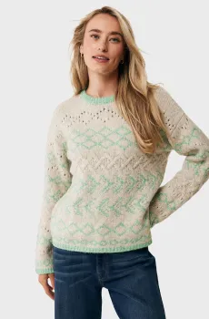 Женский бежевый свитер с узором Бежевый L Mexx MF006610643W