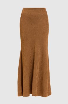 Коричневая юбка в тканом узоре