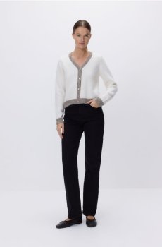 Reserved - Кардиган із контрастними вставками - нюдовий - 828IP-02X
