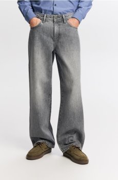 Reserved - Джинси baggy з вареним ефектом - сірий - YV149-90J