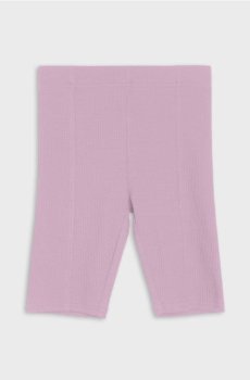 Трикотажні бавовняні велосипедки в рубчик - рожевий