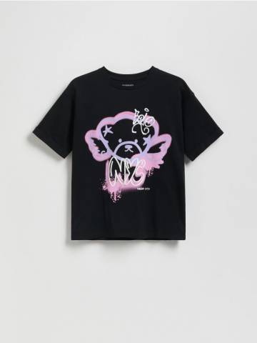 Reserved - Футболка з принтом - чорний - 459FT-99X