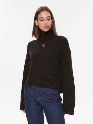 Calvin Klein Jeans Гольф Label Chunky J20J222250 Чорний Relaxed Fit Calvin Klein Jeans Гольф Label Chunky J20J222250 Чорний Relaxed Fit