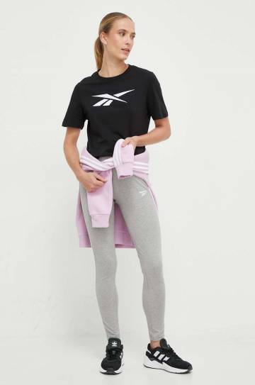 Хлопковая футболка Reebok цвет чёрный Хлопковая футболка Reebok цвет чёрный