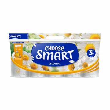 Туалетная бумага SMART ESSENTIAL Choose Ромашка, 3-слойная, 120 отрывов, 10 рулонов Туалетная бумага SMART ESSENTIAL Choose Ромашка, 3-слойная, 120 отрывов, 10 рулонов