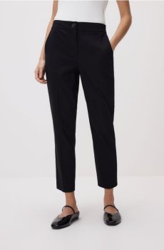 Reserved - Брюки зі стрілками з бавовною - чорний - 183IS-99X