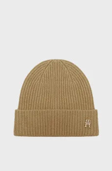 Женская бежевая кашемировая шапка CASHMERE CHIC BEANIE Бежевый ONESIZE Tommy Hilfiger AW0AW15321