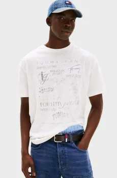 Мужская белая футболка TJM RLX ARCHIVE LOGOS Белый M Tommy Jeans DM0DM21584