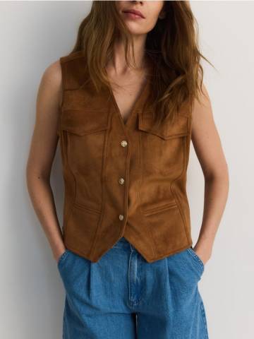 Reserved - LADIES` OUT VEST - бурштиновий - YT715-18X Reserved - LADIES` OUT VEST - бурштиновий - YT715-18X