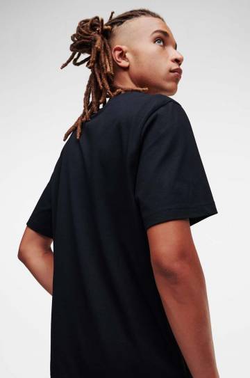 Хлопковая футболка Karl Lagerfeld Jeans цвет чёрный с принтом Хлопковая футболка Karl Lagerfeld Jeans цвет чёрный с принтом