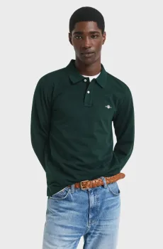 Мужское темно-зеленое поло RUGGER Зеленый L Gant 2230