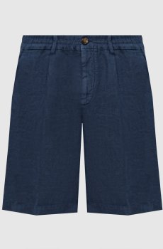Шорты синего цвета из льна