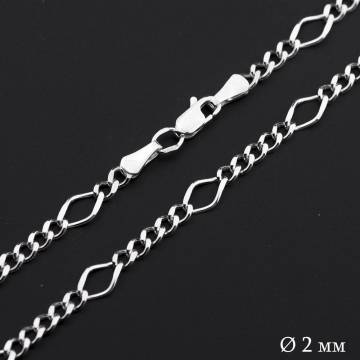 Серебряная цепочка плетение Нонна 5+1 Б012593 Серебряная цепочка плетение Нонна 5+1 Б012593