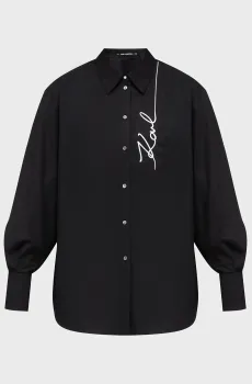 Женская черная рубашка poplin Черный 44 Karl Lagerfeld A4W11014