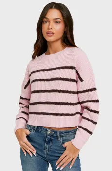 Женский розовый джемпер в полоску Розовый M Tally Weijl SPUACBELINDA