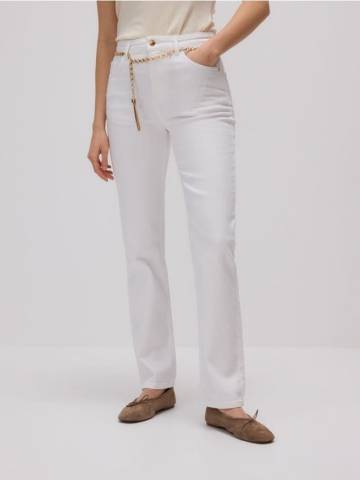 Reserved - Джинси slim fit із ременем - білий - YS791-00J Reserved - Джинси slim fit із ременем - білий - YS791-00J