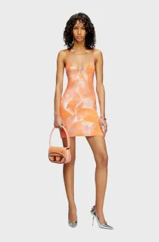 Женское оранжевое платье с узором M-ISMA Оранжевый S Diesel A17652 0GIAC