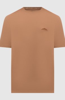 Коричневая футболка с вышивкой