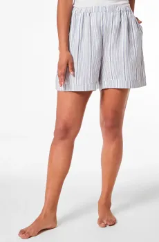 Женские белые льняные шорты в полоску MAADI Белый M Etam 6535062