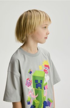 Reserved - Бавовняна футболка Minecraft - світло-сірий - 976IX-09X
