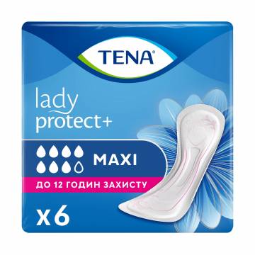 Урологические прокладки женские TENA Lady Protect+ Maxi, 6 шт Урологические прокладки женские TENA Lady Protect+ Maxi, 6 шт