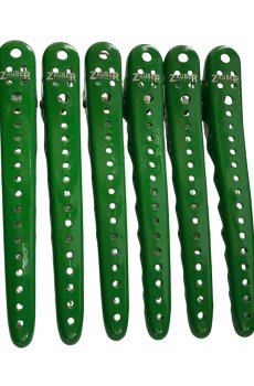 Парикмахерский зажим для волос Zauber-manicure металлический, зеленый, 6 шт (06-095A-6)