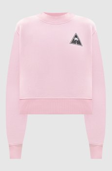 Розовый свитшот с принтом эмблемы