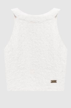 Белый твидовый топ