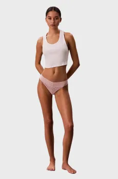 Женские пудровые трусики LOW RISE THONG Розовый S Calvin Klein LV00QD5282