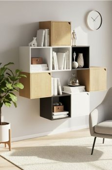 Квадратна полиця - чорний