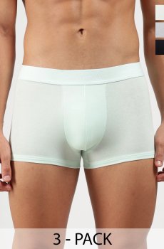 Calvin Klein Underwear Pack of 3 Cotton Assorted Solid Trunks