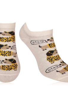 Носки женские AmiGA укороченные, такса-леопард, размер 23-25