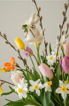 Великодні прикраси у формі зайчиків 4 pack - кремовий