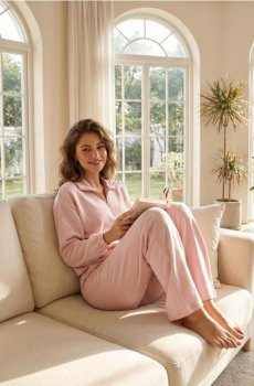 Широкі спортивні штани soft touch - пастельний рожевий