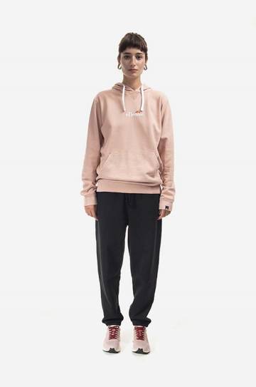 Хлопковая кофта Ellesse Daphni Oh Hoody женская цвет розовый с капюшоном с аппликацией SGM14014-PINK Хлопковая кофта Ellesse Daphni Oh Hoody женская цвет розовый с капюшоном с аппликацией SGM14014-PINK