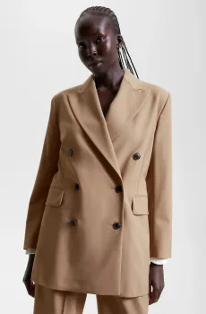 Женский бежевый жакет WO BLND RELAXED DB BLAZER Бежевый 34 Tommy Hilfiger WW0WW39095