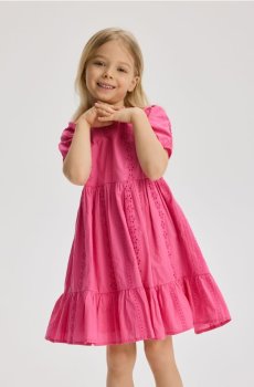 Reserved - Бавовняна сукня - яскраво-рожевий - 337IB-42X