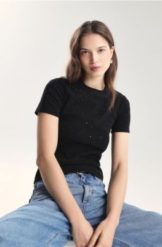 Reserved - Футболка з аплікаціями - чорний - 187HT-99X