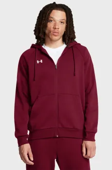 Мужское бордовое худи UA Rival Fleece FZ Hoodie Бордовый S Under Armour 1379767-625