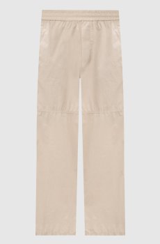 Бежевые брюки карго с вышивкой логотипа