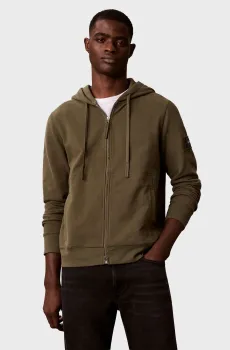 Мужское темно-зеленое худи 350 SUEDED UTILITY Зеленый XL Calvin Klein LV04RJ202G