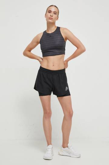 Топ для йоги adidas Performance Studio цвет серый Топ для йоги adidas Performance Studio цвет серый