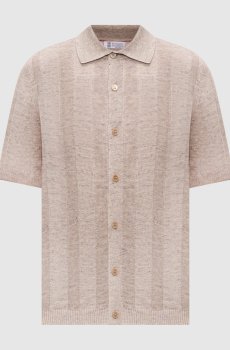 Бежевая рубашка с льном