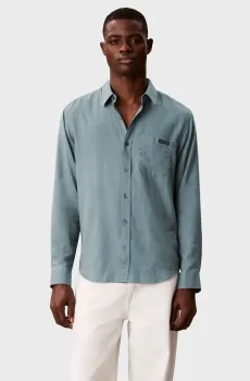 Мужская зеленая льняная рубашка CASUAL Зеленый XXL Calvin Klein Jeans LV04RF121G