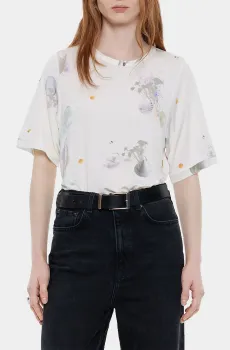 Женская белая футболка с узором Белый XS Bimba Y Lola 241BR7426.11281